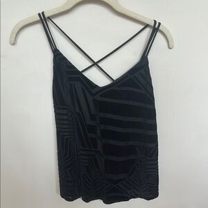 Buddy Love Black Graphic Velvet Camisole